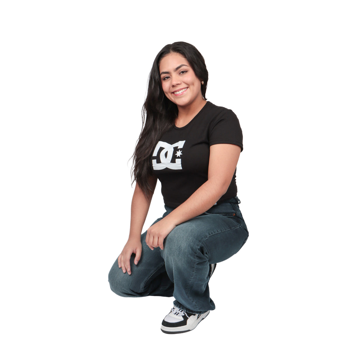 Playera Dc Shoes Mujer Big Logo Crop Negro