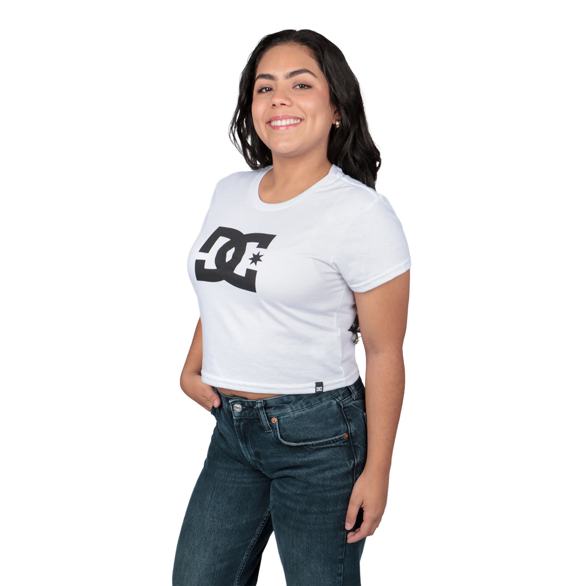 Playera Dc Shoes Mujer Big Logo Crop Blanco